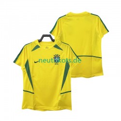 Fußballtrikot Brasilien 2002 Retro Herren Heim Kurzarm