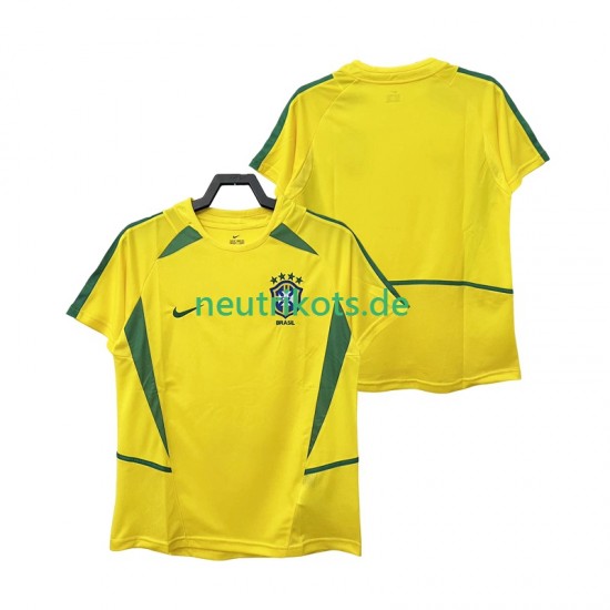 Fußballtrikot Brasilien 2002 Retro Herren Heim Kurzarm