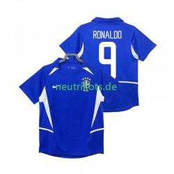 Fußballtrikot Brasilien Ronaldo 9 2002 Retro Herren Auswärts Kurzarm