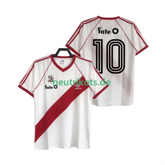 Fußballtrikot River Plate 10 1986 Retro Herren Heim Kurzarm