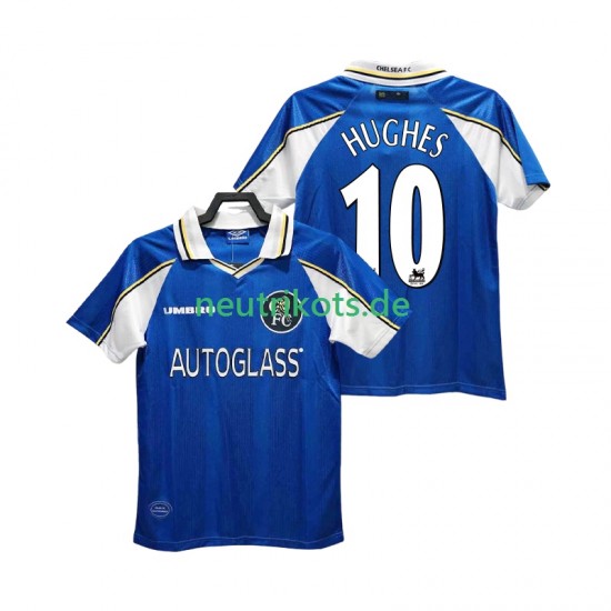 Fußballtrikot Chelsea HUGHES 10 1997 Retro Herren Heim 1999 Kurzarm