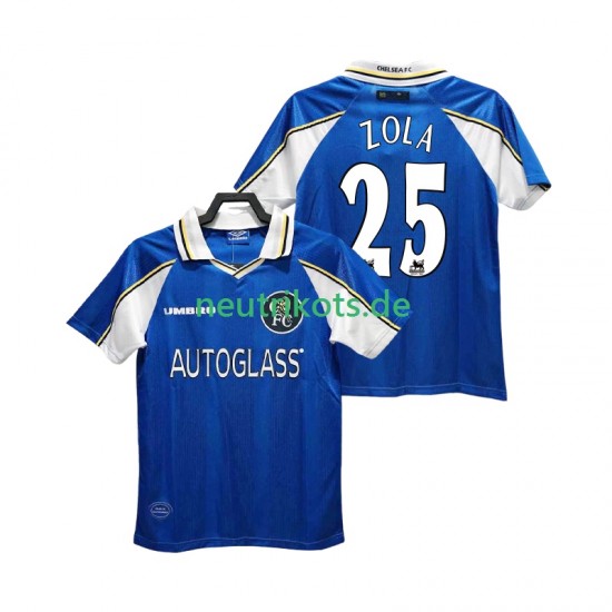 Fußballtrikot Chelsea ZOLA 25 1997 Retro Herren Heim 1999 Kurzarm