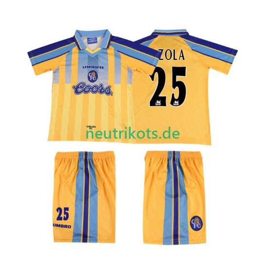 Fußballtrikot Chelsea ZOLA 25 1995 1997 Retro Kinder Auswärts Kurzarm