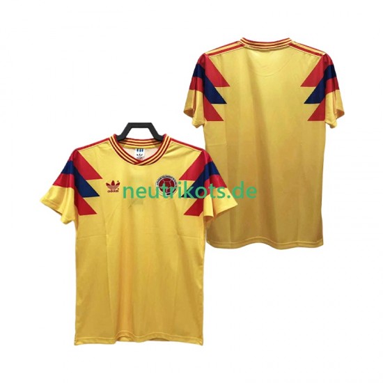 Fußballtrikot Kolumbien 1990 Retro Herren Heim Kurzarm