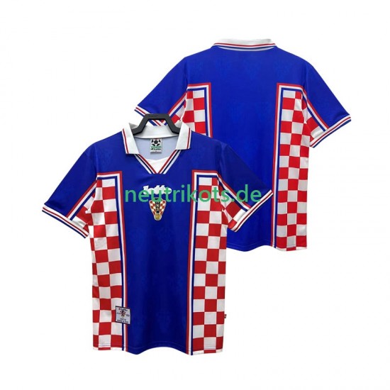 Fußballtrikot Kroatien 1998 Retro Herren Auswärts Kurzarm