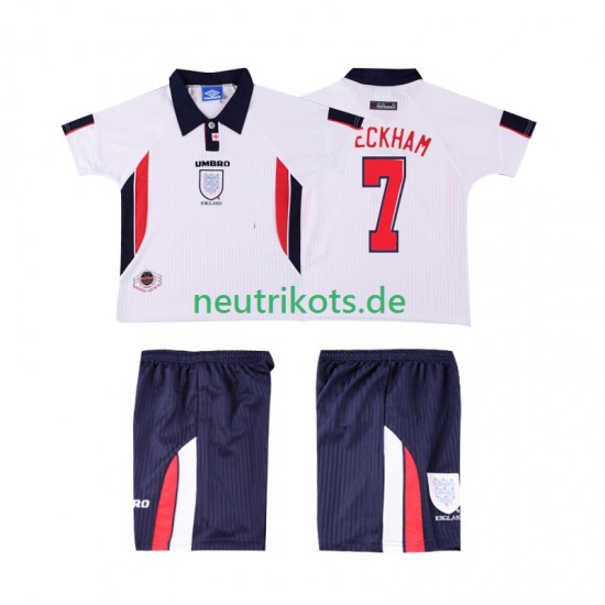 Fußballtrikot England Beckham 7 1998 Retro Kinder Heim Kurzarm