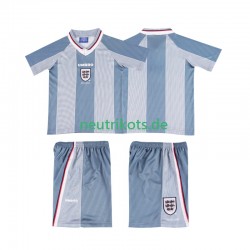 Fußballtrikot England 1996 Retro Kinder Auswärts Kurzarm
