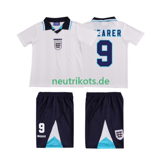 Fußballtrikot England SHEARER 9 1996 Retro Kinder Heim Kurzarm