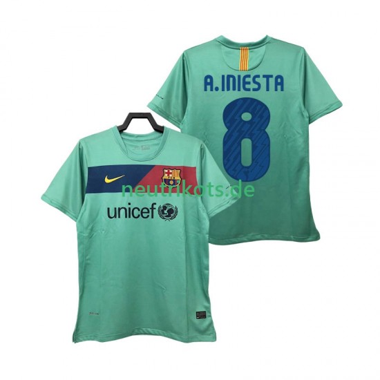 Fußballtrikot FC Barcelona A INIESTA 8 Retro Herren Auswärts 2011 2010 Kurzarm