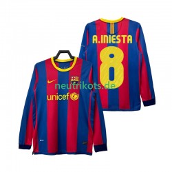 Fußballtrikot FC Barcelona A INIESTA 8 Retro Herren Heim 2011 2010 Langarm