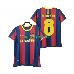 Fußballtrikot FC Barcelona A INIESTA 8 Retro Herren Heim 2011 2010 Kurzarm