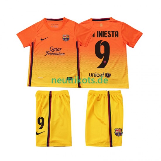 Fußballtrikot FC Barcelona A INIESTA 9 2012 2013 Retro Kinder Auswärts Kurzarm
