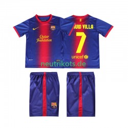 Fußballtrikot FC Barcelona DAUID VILLA 7 2012 2013 Retro Kinder Heim Kurzarm