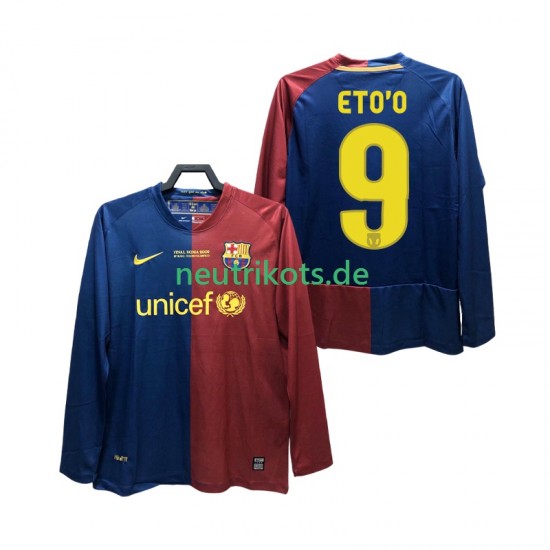 Fußballtrikot FC Barcelona ETO O 9 Champions League 2009 Retro Herren Heim 2008 Langarm