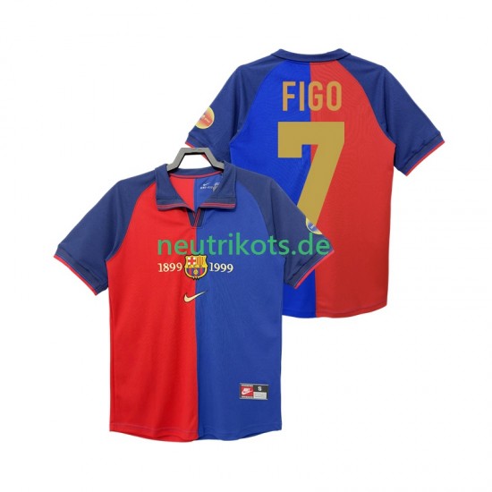 Fußballtrikot FC Barcelona FIGO 7 1990 2000 Retro Herren Heim Kurzarm
