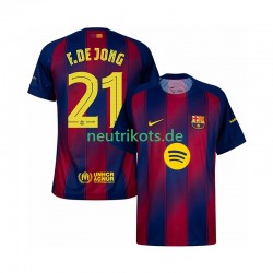 Fußballtrikot FC Barcelona Frenkie de Jong 21 Champions League Herren Heim 2025-2026 Kurzarm