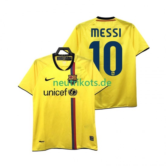 Fußballtrikot FC Barcelona Lionel Messi 10 2009 Retro Herren Auswärts 2008 Kurzarm