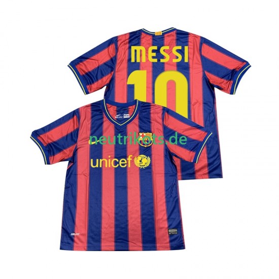 Fußballtrikot FC Barcelona Lionel Messi 10 2009 Retro Herren Heim 2010 Kurzarm