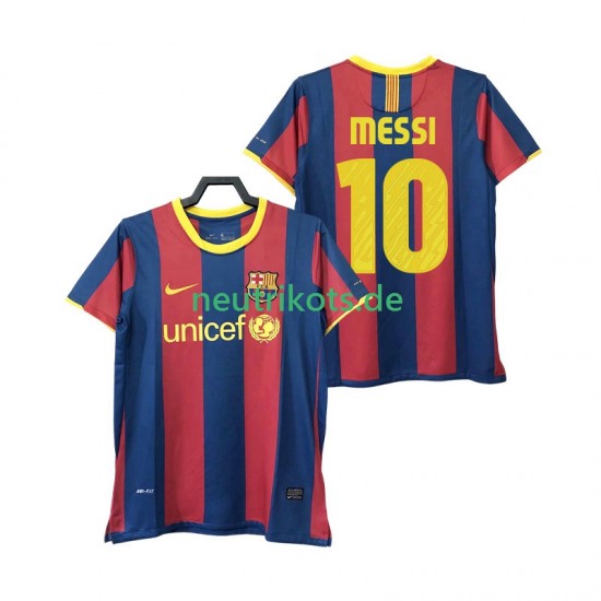 Fußballtrikot FC Barcelona Lionel Messi 10 Retro Herren Heim 2011 2010 Kurzarm