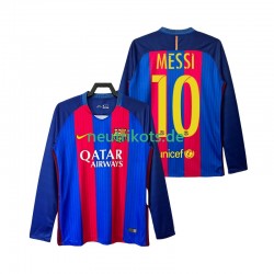 Fußballtrikot FC Barcelona Lionel Messi 10 2016 2017 Retro Herren Heim Langarm
