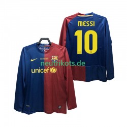 Fußballtrikot FC Barcelona Lionel Messi 10 Champions League 2009 Retro Herren Heim 2008 Langarm
