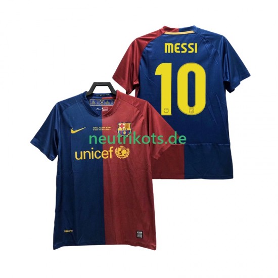 Fußballtrikot FC Barcelona Lionel Messi 10 Champions League 2009 Retro Herren Heim 2008 Kurzarm