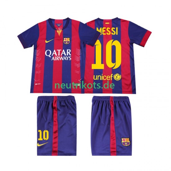Fußballtrikot FC Barcelona Lionel Messi 10 2014 2015 Retro Kinder Heim Kurzarm