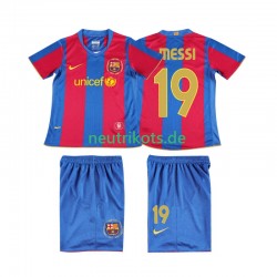 Fußballtrikot FC Barcelona Lionel Messi 19 2007 Retro Kinder Heim 2008 Kurzarm