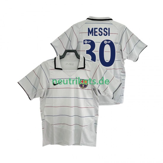 Fußballtrikot FC Barcelona Lionel Messi 30 2003 Retro Herren Auswärts 2004 Kurzarm
