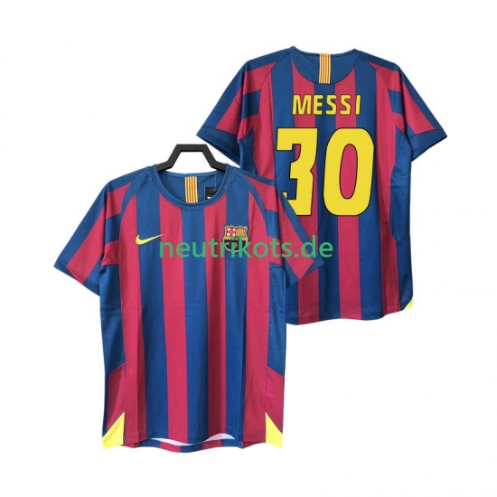 Fußballtrikot FC Barcelona Lionel Messi 30 2005 Retro Herren Heim 2006 Kurzarm