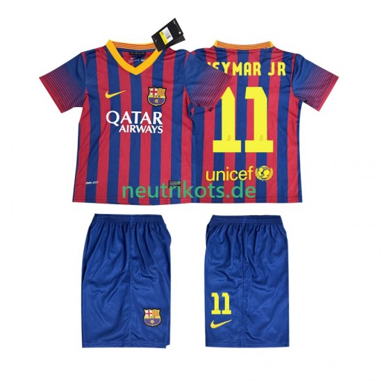Fußballtrikot FC Barcelona Neymar JR 11 2013 2014 Retro Kinder Heim Kurzarm