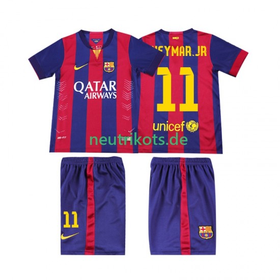 Fußballtrikot FC Barcelona Neymar JR 11 2014 2015 Retro Kinder Heim Kurzarm
