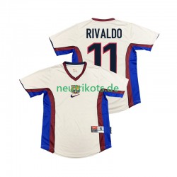 Fußballtrikot FC Barcelona RIVALDO 11 1998 Retro Herren Auswärts 1999 Kurzarm