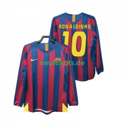 Fußballtrikot FC Barcelona RONALDINHO 10 2005 Retro Herren Heim 2006 Langarm