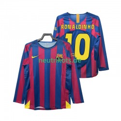 Fußballtrikot FC Barcelona RONALDINHO 10 Champions League 2005 Retro Herren Heim 2006 Langarm