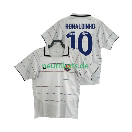 Fußballtrikot FC Barcelona RONALDINHO 10 2003 Retro Herren Auswärts 2004 Kurzarm
