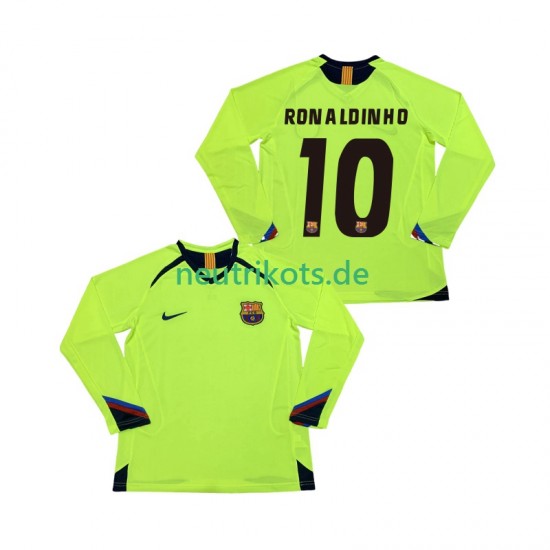 Fußballtrikot FC Barcelona RONALDINHO 10 2005 Retro Herren Auswärts 2006 Langarm