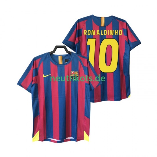 Fußballtrikot FC Barcelona RONALDINHO 10 2005 Retro Herren Heim 2006 Kurzarm