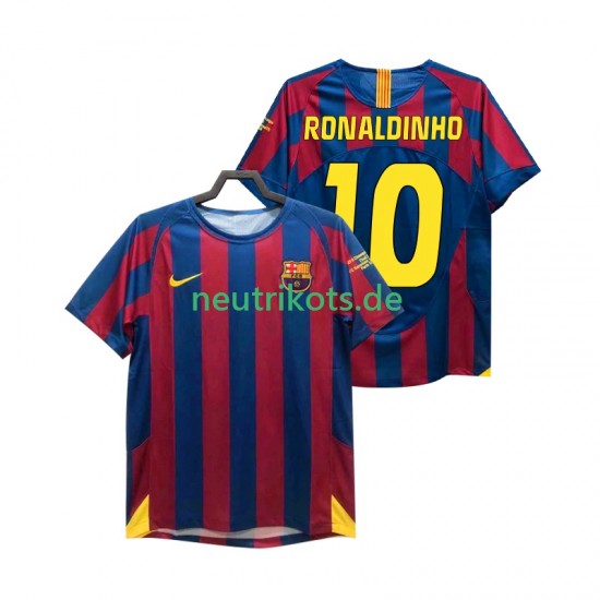 Fußballtrikot FC Barcelona RONALDINHO 10 Champions League 2005 Retro Herren Heim 2006 Kurzarm