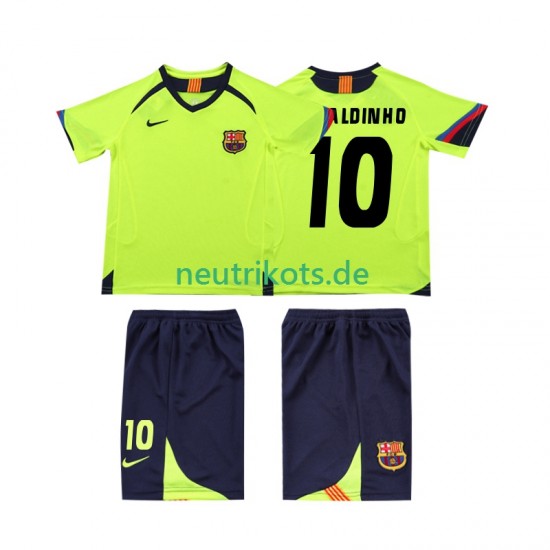 Fußballtrikot FC Barcelona RONALDINHO 10 2005 Retro Kinder Auswärts 2006 Kurzarm