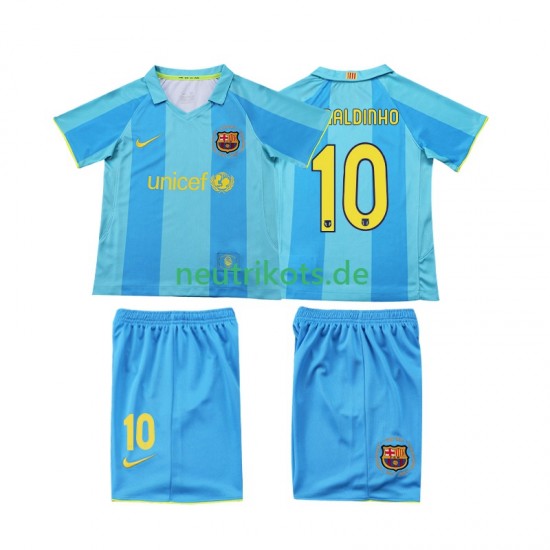 Fußballtrikot FC Barcelona RONALDINHO 10 2007 Retro Kinder Auswärts 2008 Kurzarm