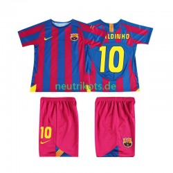 Fußballtrikot FC Barcelona RONALDINHO 10 Champions League 2005 Retro Kinder Heim 2006 Kurzarm