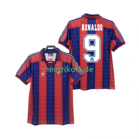 Fußballtrikot FC Barcelona RONALDO 9 1996 1997 Retro Herren Heim Kurzarm