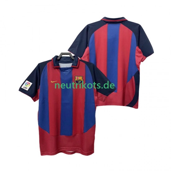 Fußballtrikot FC Barcelona 2003 Retro Herren Heim 2004 Kurzarm
