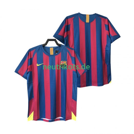 Fußballtrikot FC Barcelona 2005 Retro Herren Heim 2006 Kurzarm