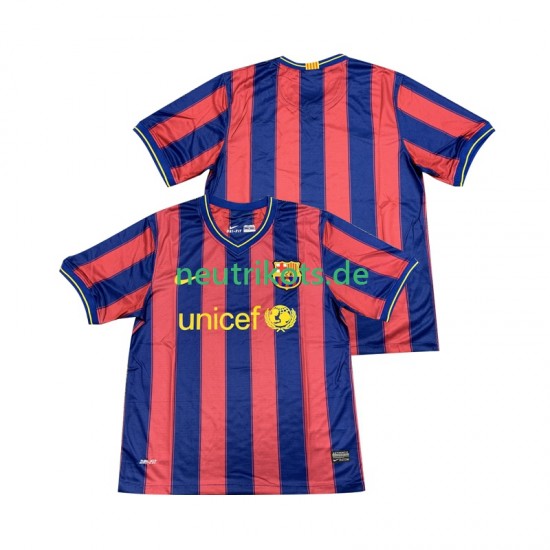 Fußballtrikot FC Barcelona 2009 Retro Herren Heim 2010 Kurzarm