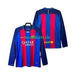 Fußballtrikot FC Barcelona 2016 2017 Retro Herren Heim Langarm
