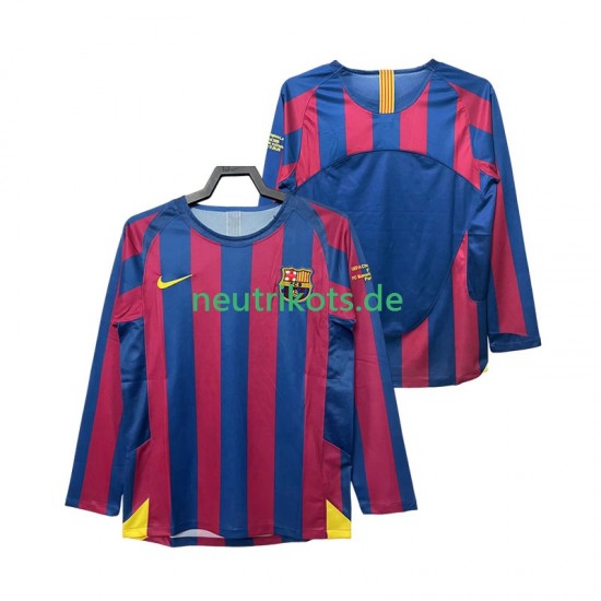 Fußballtrikot FC Barcelona Champions League 2005 Retro Herren Heim 2006 Langarm