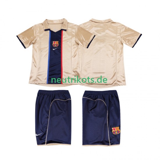 Fußballtrikot FC Barcelona 2001 2002 Retro Kinder Auswärts Kurzarm