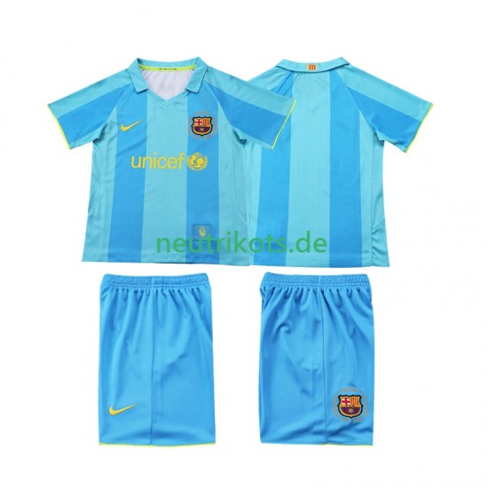 Fußballtrikot FC Barcelona 2007 Retro Kinder Auswärts 2008 Kurzarm